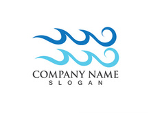 Wave Blue Water beach Logo vector Icon