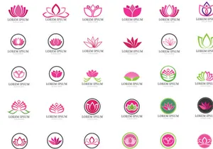 Lotus flower logo yoga health vector