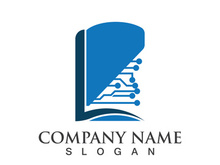 Digital book logo technology vector icon design