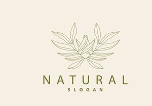 Leaf Line Logo, Beautiful Hand Drawn Design
