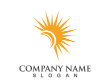 Creative sun concept logo illustration design template