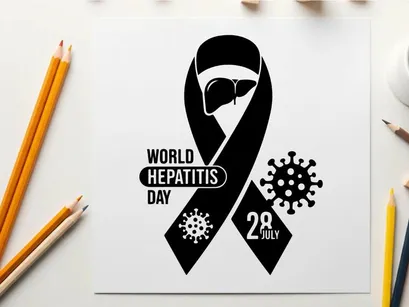 world hepatitis day awareness ribbon vector illustration