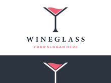 Wine logo design with wine glasses and bottles.Logos for nightclubs, bars and wine shops.