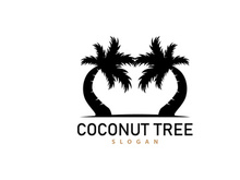 Coconut Tree Logo, Palm Tree Plant Vector