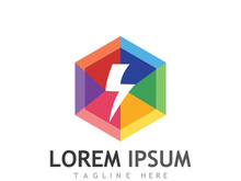 Colorful electric lightning logo design.