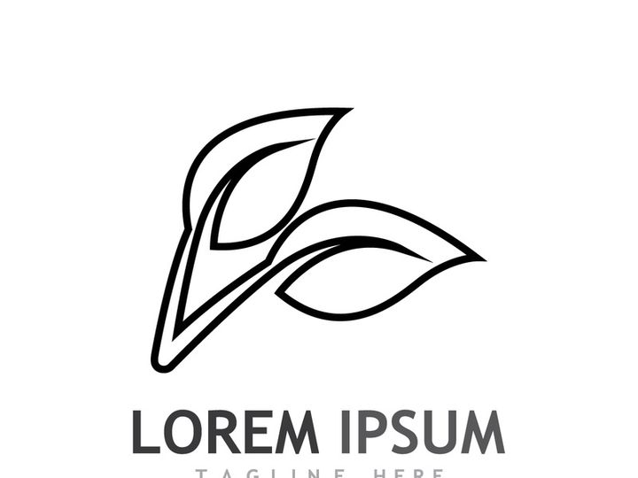 Natural green leaf logo design.