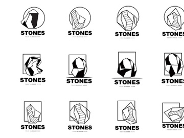 Stone Logo, Vector Stone Modern With Geometry Line Style preview picture