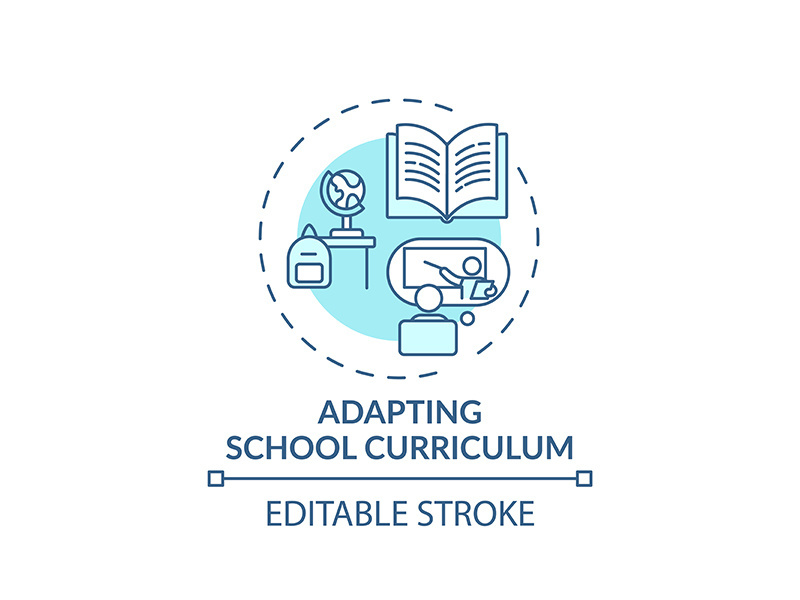 Adapting school curriculum concept icon