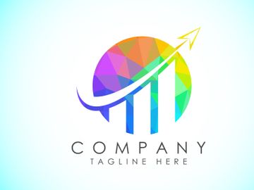 Imagen de vista previa de Plantilla de diseño vectorial de logo de finanzas y contabilidad en estilo low poly, Logo de finanzas empresariales