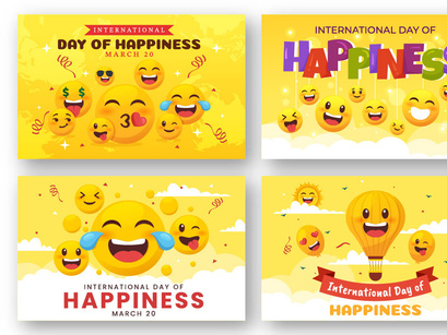 12 World Happiness Day Illustration