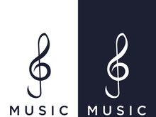 Creative musical note logo abstract design for vocal , music , course, choir, singer , education , concert.