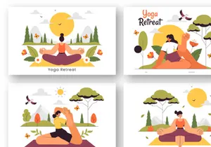 9 Yoga and Meditation Retreat Illustration