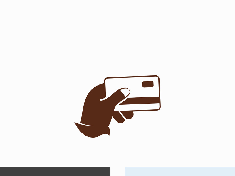Hand holding credit card business icon image design