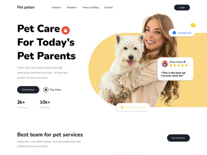 Pet Care Website Landing Page