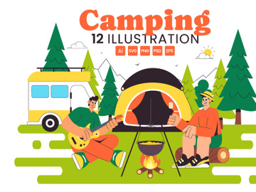 10 Summer Camping Illustration preview picture