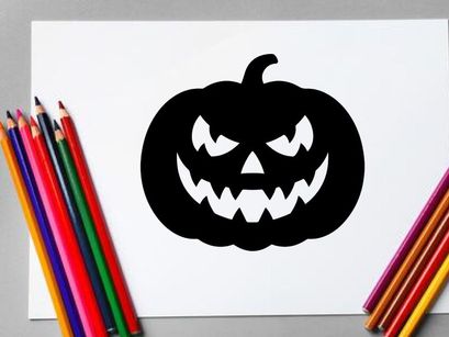 Scary Halloween Jack-o'-Lantern with Menacing Face for Fall Decor