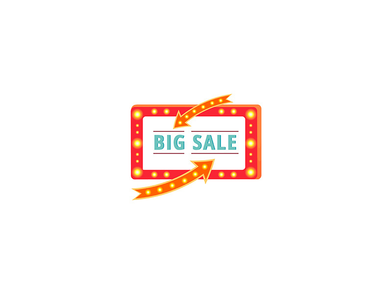 Big sale vector advert board sign illustration