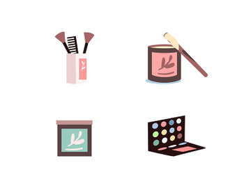 Cosmetic products flat color vector objects set preview picture