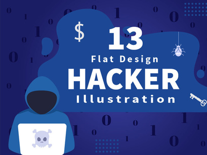 13 Hacker Vector Illustration