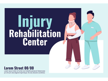 Injury rehabilitation center banner flat vector template preview picture
