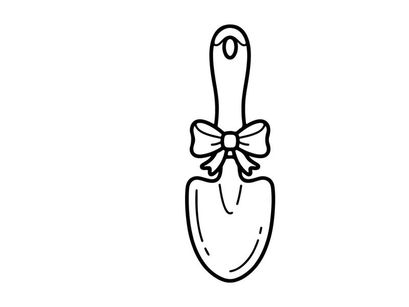 Caramelos dibujados a mano con moño. Ilustración de pala de truco o trato espeluznante para detalles de fiesta y repostería.