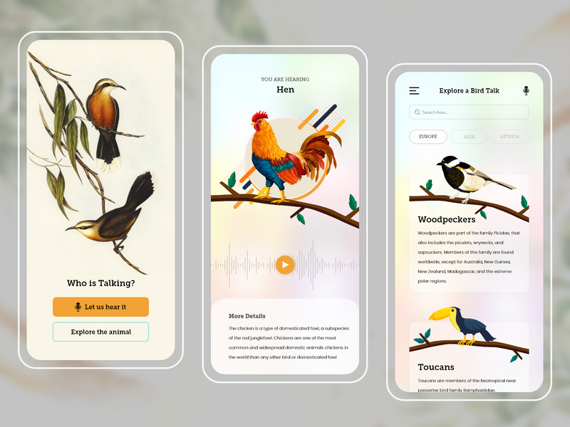 Birds Chirping App Design