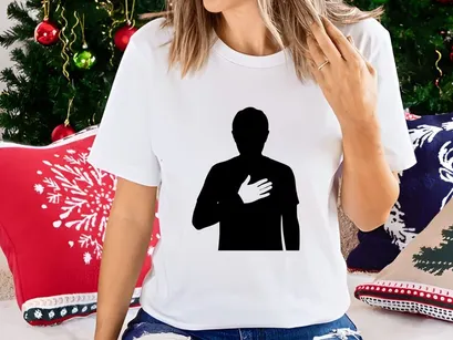 Man Silhouette Heart Hand Loyalty Patriotism White Background