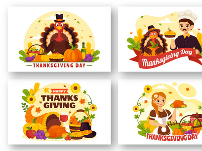 13 Happy Thanksgiving Day Illustration