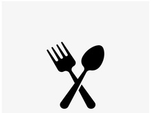 Creative spoon and fork logo.