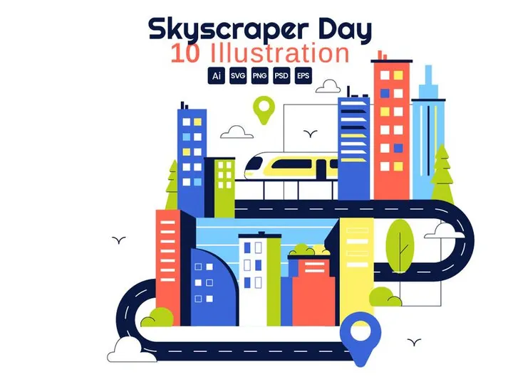 10 Skyscraper Day Illustration