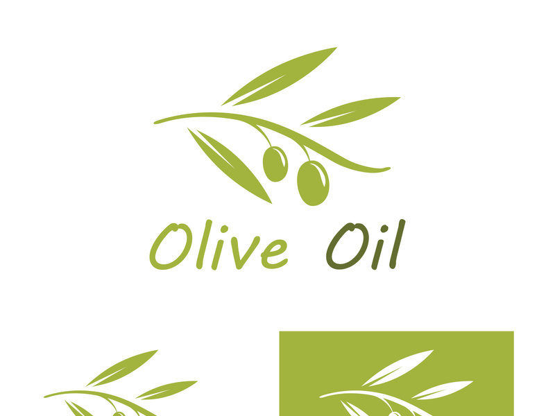 Branched olive fruit logo with creative idea.