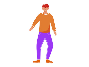 Dancing boy flat vector illustration preview picture