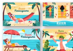 13 Buon Ferragosto Italian Festival Illustration