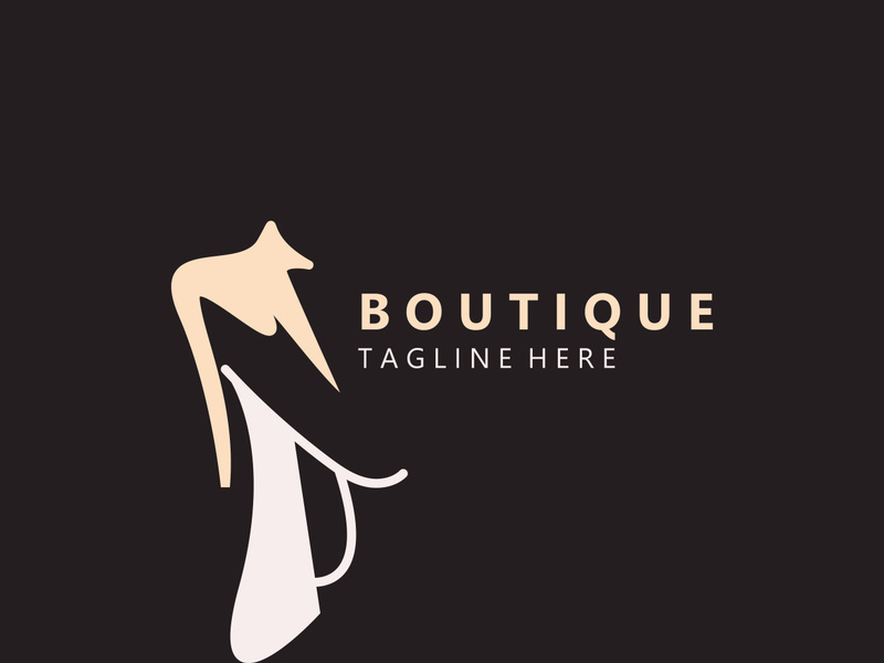 Dress woman logo design beauty fashion for boutique shop vector template vector
