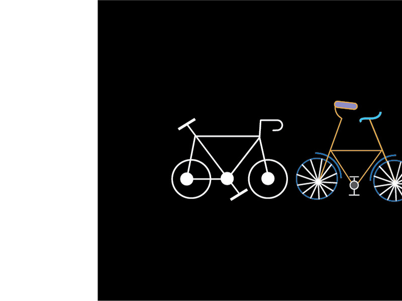 Flat design bicycle in Adobe illustrator