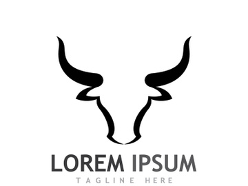 Vintage bull head horns logo preview picture