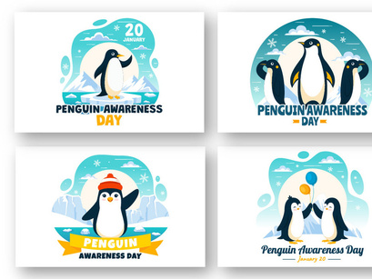 10 Penguin Awareness Day Illustration