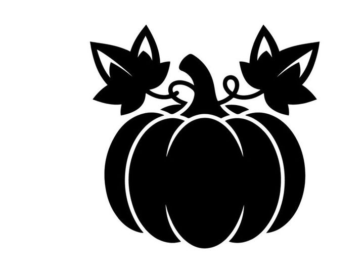 Stylized Halloween Pumpkin with Leaf Decorations for Fall Decor