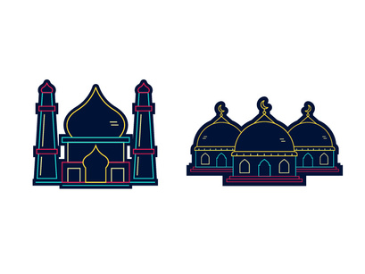 Neon Mosque Illustration