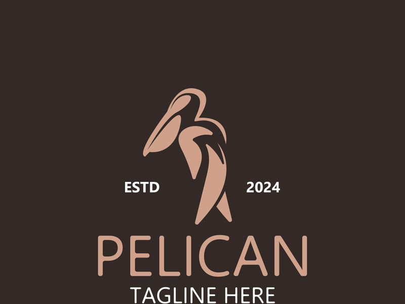 Pelican bird silhoutte vintage logo vector illustration template icon graphic design