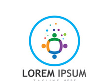 Community of people logo design with creative idea.