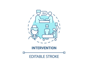 Intervention blue concept icon preview picture