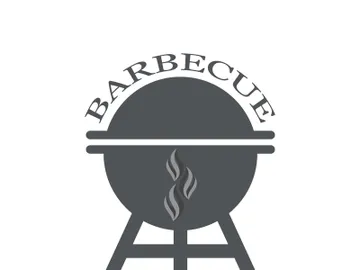BBQ grill simple and symbol icon with smoke or steam logo vector illustration preview picture