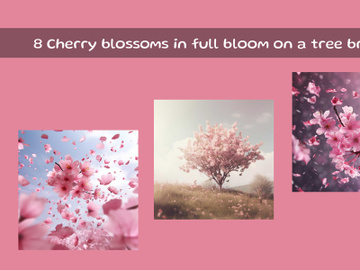 Cherry blossoms in full bloom on a tree branch preview picture