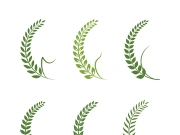 Logos of green Tree leaf ecology