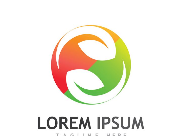 Colorful natural leaf logo design.