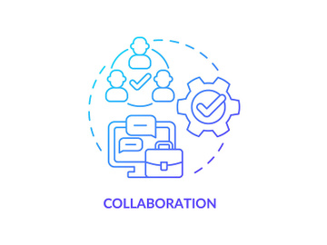Collaboration blue gradient concept icon preview picture
