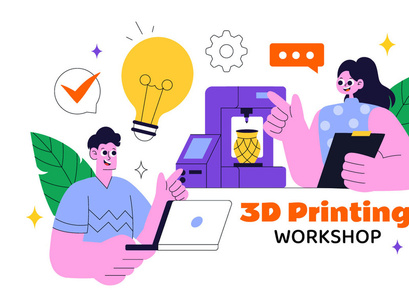 10 3D Printing Workshop Illustration