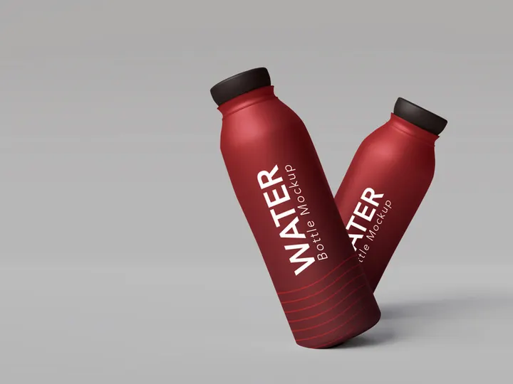 Metallic Water Bottle Mockup