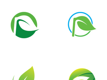 Natural green leaf logo design. preview picture